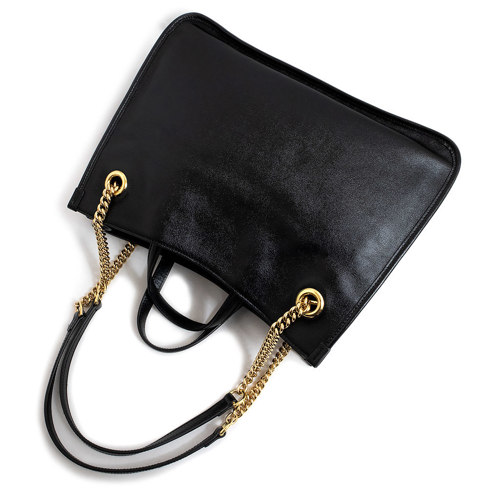 Gucci Horsebit 1955 2way Chain Medium Tote Handbag Calfskin Leather Black - Picture 5 of 9